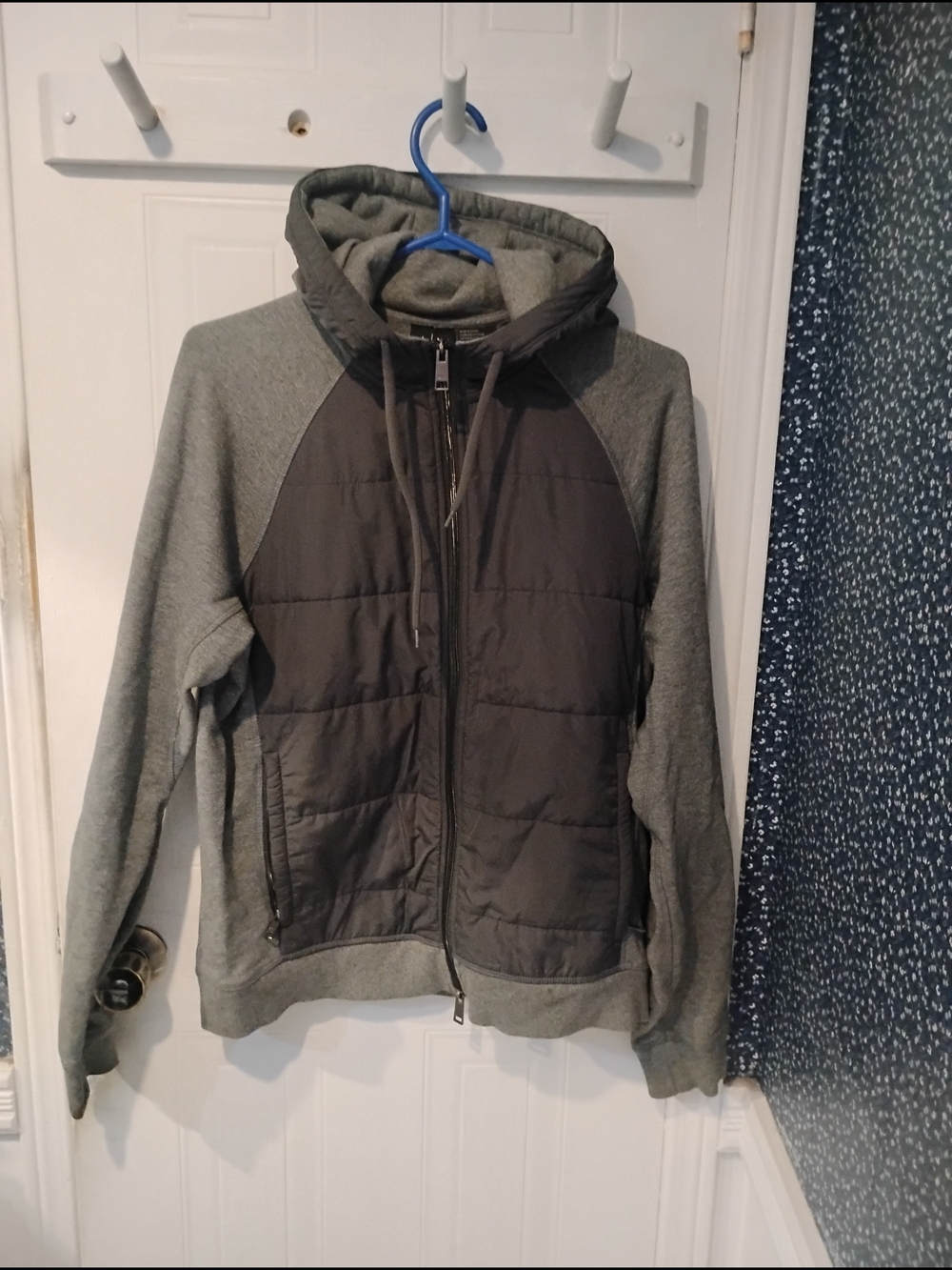 Armani Exchange Gray and Black Logo Patch Sweater Detail